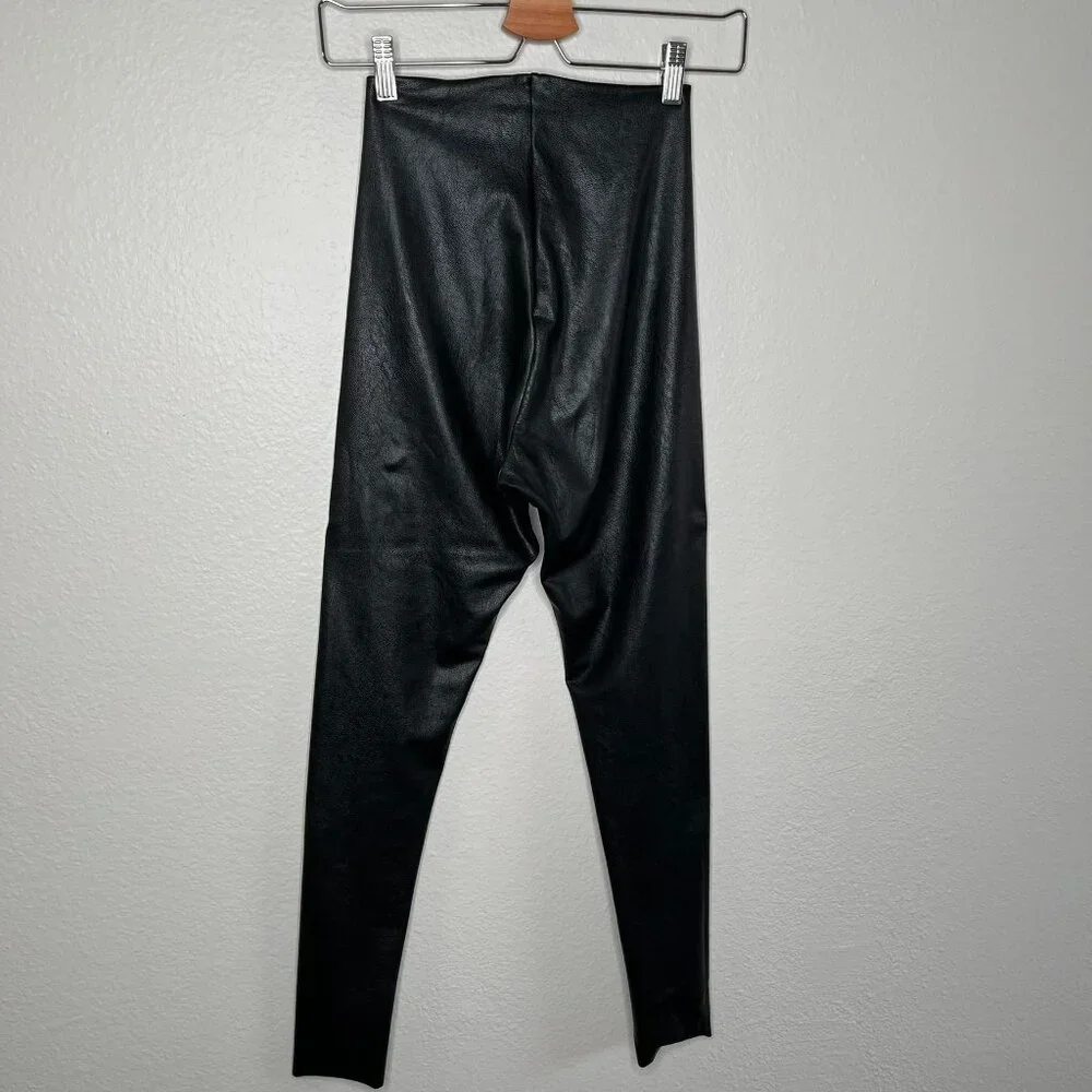 Commando Womens Faux Leather Black Control shimming shaping Leggings Size M